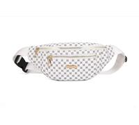 Sac banane pour femme, sac banane imperméable avec sangle réglable pour voyage, sport, course à pied, blanc, 11.81" x 5.51" x 2.75", Tendance