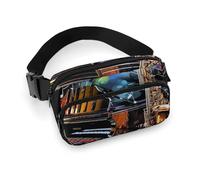Sac banane pour femme, saxophone et piano, poches zippées, sangle réglable, sac de hanche pour voyage, cyclisme, course à pied, randonnée, style, 20 x 13 cm, Style :, 20x13cm