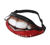 Sac Banane pour Femme, Tendance, à bandoulière, Joli Motif lèvres Rouges, avec Sangle réglable