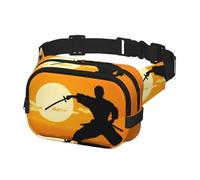Sac Banane pour Femmes et Hommes, Ceinture, Sun Karate Silhouette, avec Bretelles réglables, Poitrine, à bandoulière de Voyage