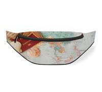 Sac banane pour femmes, hommes, filles, garçons, enfants, sac banane pour voyage, sport, course à pied, étoile de mer, coquillages, passeport, carte, couleur, M