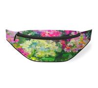 Sac banane pour femmes, hommes, filles, garçons, enfants, sac banane pour voyage, sport, course à pied, imprimé floral aquarelle, couleur, M