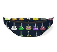 Sac banane pour femmes, hommes, filles, garçons, enfants, sac banane pour voyage, sport, course à pied, musique colorée, guitare électrique, couleur, M