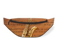 Sac banane pour femmes, hommes, filles, garçons, enfants, sacs banane pour voyage, sport, course à pied, notes de musique, saxophone, couleur, M