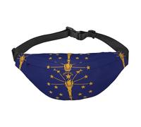 Sac banane pour garçons avec drapeau de l'État de l'Indiana, grand sac banane de voyage tendance pour le sport, la course à pied, le cyclisme, les voyages, la pêche