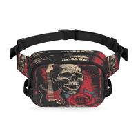 Sac banane pour guitare électrique motif crâne rose rock pour femmes, hommes, filles, garçons, enfants, sac banane pour course à pied, sport, randonnée, sac banane, couleur, XL, Organiseur de sac