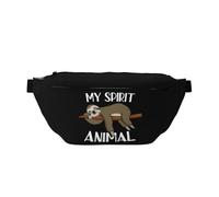 Sac banane pour homme avec ceinture réglable, motif chauve-souris, noir, Paresseux de dessin animé endormi, Taille unique