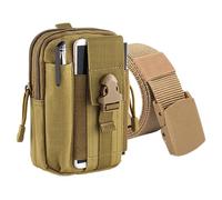 Sac banane pour homme, ceinture imperméable avec support pour téléphone portable, étui de téléphone portable Oxford grand volume avec sac banane pour accessoires de smartphone et voyage, kaki, voir