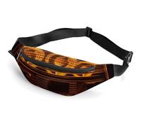 Sac banane pour homme et femme avec bande audio lumineuse - Sac banane de sport avec sangle réglable - Sac banane tendance pour voyage, course à pied, entraînement, blanc, 36 x 15 cm, blanc, 14.2x5.9