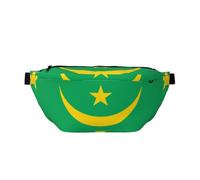 Sac banane pour homme et femme avec bandoulière réglable, grand sac banane de randonnée pour course à pied, cyclisme, motif drapeau de la Mauritanie, noir, taille unique, Noir , Taille unique