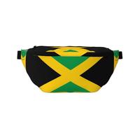 Sac banane pour homme et femme avec bandoulière réglable, grand sac banane de randonnée pour course à pied, cyclisme, motif drapeau de la Jamaïque, noir, taille unique, Noir , Taille unique