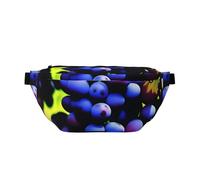 Sac banane pour homme et femme avec bandoulière réglable, grand sac banane de randonnée pour la course à pied, le cyclisme, motifs raisin, noir, taille unique, Noir , Taille unique