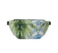 Sac banane pour homme et femme avec bandoulière réglable, grand sac banane de randonnée pour la course à pied, le cyclisme, motifs de saule ouate, Noir , Taille unique