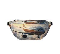Sac banane pour homme et femme avec bandoulière réglable, grand sac banane de randonnée pour la course à pied, le cyclisme, les avions sont en train de monter en flèche, noir, taille unique, Noir ,