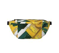 Sac banane pour homme et femme avec bandoulière réglable, grand sac banane de randonnée pour la course à pied, le cyclisme, motifs marbrés jaunes et verts, noir, taille unique, Noir , Taille unique