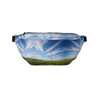 Sac banane pour homme et femme avec bandoulière réglable, grand sac banane de randonnée pour la course à pied, le cyclisme, motifs de roue à vent, Noir , Taille unique