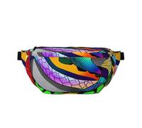 Sac banane pour homme et femme avec bandoulière réglable, grand sac banane de randonnée pour la course à pied, le cyclisme, motifs serpentins, noir, taille unique, Noir , Taille unique