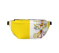 Sac banane pour homme et femme avec bandoulière réglable, grand sac banane de randonnée pour la course à pied, le cyclisme, motif drapeau du Vatican, noir, taille unique, Noir , Taille unique