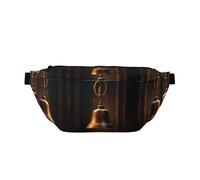 Sac banane pour homme et femme avec bandoulière réglable, grand sac banane de randonnée pour la course à pied, le cyclisme, motifs petites cloches, Noir , Taille unique