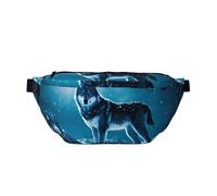Sac banane pour homme et femme avec bandoulière réglable, grand sac banane de randonnée pour la course à pied, le cyclisme, motifs loup sur les montagnes enneigées, noir, taille unique, Noir , Taille