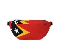 Sac banane pour homme et femme avec bandoulière réglable - Grand sac banane pour la course à pied, le cyclisme, la République démocratique du Timor-Leste, Noir , Taille unique