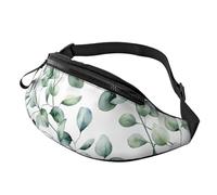 Sac banane pour homme et femme avec ceinture réglable, motif feuille de dessin animé aquarelle, Feuille de dessin animé aquarelle, 35cm x 14cm