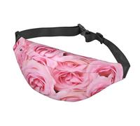 Sac banane pour homme et femme avec ceinture réglable - Style décontracté - Pour le sport, la course à pied, le cyclisme, Roses fraîches 2, Taille unique