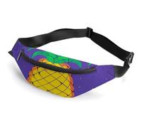 Sac banane pour homme et femme avec citation ananas psychique - Petit sac banane avec sangle réglable - Imperméable - Sac à bandoulière tendance pour voyage, randonnée, course à pied, blanc, 36 x 15