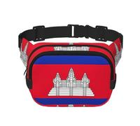 Sac banane pour homme et femme avec drapeau du Cambodge pour entraînement, course, voyage, randonnée, Noir , Taille unique