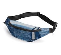 Sac banane pour homme et femme avec imprimé bateau à voile bleu - Sac banane de sport pour voyage, course à pied, randonnée, marche, entraînement, voilier bleu marin, 36 x 15 cm, Voilier Blue Sea,
