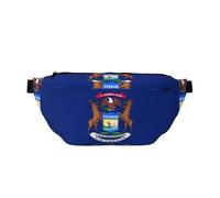 Sac banane pour homme et femme avec imprimé drapeau de l'État du Michigan, grand sac banane pour randonnée, voyage, sac banane facile à transporter