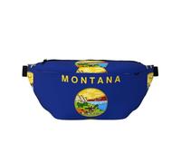 Sac banane pour homme et femme avec imprimé drapeau de l'État du Montana, grand sac banane pour randonnée, voyage, sac banane facile à transporter