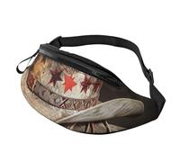 Sac banane pour homme et femme avec imprimé fleurs noires et blanches, American West Rodeo Chapeau, Taille unique