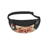 Sac banane pour homme et femme avec imprimé Père Noël pour voyage, sport, course à pied, randonnée, jogging, gym, Noir , Taille unique