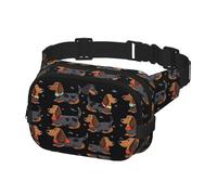 Sac banane pour homme et femme avec inscription « I Love My Dog Teckels » - Sac banane de voyage - Noir, taille unique, Noir , Taille unique