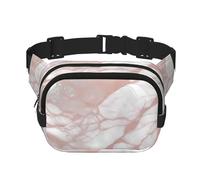 Sac banane pour homme et femme avec motif âne et fleur - Sac banane double réglable pour voyage, sport et quotidien, Couleur marbre or rose., Taille unique