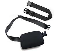 Sac banane pour homme et femme avec sangle d'extension, petite pochette pour voyage, entraînement, course à pied, randonnée (noir + sangle)