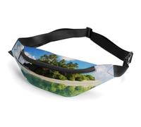Sac banane pour homme et femme avec sangle réglable - Beau sac à bandoulière « Island in the Sea », Belle île dans la mer., 36*15cm