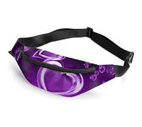 Sac banane pour homme et femme avec sangle réglable - Beau sac à bandoulière « Island in the Sea », Violet Love, 36*15cm