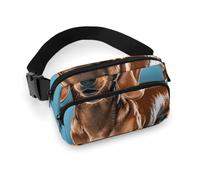 Sac banane pour homme et femme avec sangle réglable Beige Simple Gribouillage pour tous les jours, Teckel Weiner Pet Dog, 20x13cm