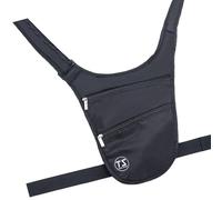 Sac banane pour homme et femme avec sangle réglable - Ceinture invisible - Petites poches à bandoulière antivol - Petit sac à bandoulière invisible pour homme et femme, Noir , Beauté de masse