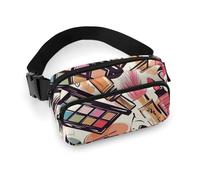 Sac banane pour homme et femme avec sangle réglable en coton rose panda pour tous les jours, Motif sur le thème du maquillage, 20x13cm