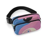 Sac banane pour homme et femme avec sangle réglable en coton rose panda pour tous les jours, Motif Yin Yang, 20x13cm