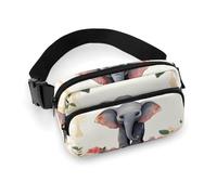 Sac banane pour homme et femme avec sangle réglable La Tour Eiffel pour tous les jours, Éléphant porte-bonheur., 20x13cm