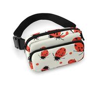 Sac banane pour homme et femme avec sangle réglable La Tour Eiffel pour tous les jours, Motif coccinelles infini moucheté., 20x13cm