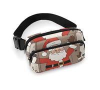 Sac banane pour homme et femme avec sangle réglable Motif camouflage militaire pour tous les jours, Bienvenue au Père Noël, 20x13cm