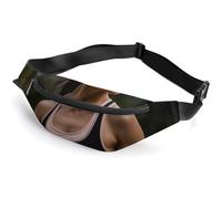 Sac banane pour homme et femme avec sangle réglable Motif lapin, Femme qui fait de l'exercice, 36*15cm, Art Déco