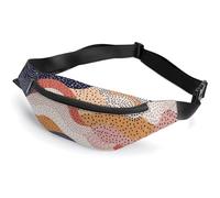 Sac banane pour homme et femme avec sangle réglable Motif lapins amusants, Motif ondulé, 36*15cm, Art Déco