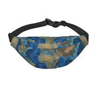 Sac banane pour homme et femme avec sangle réglable Motif lune fleurs et papillons, motif carte du monde, Taille unique