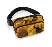 Sac banane pour homme et femme avec sangle réglable - Motif papillon coloré - Pour tous les jours, Beaucoup de tournesols, 20x13cm